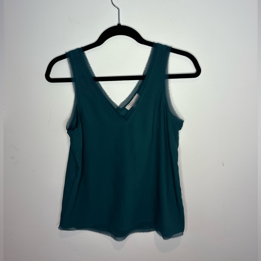 Chelsea 28 Teal Sleeveless V-Neck Top XS